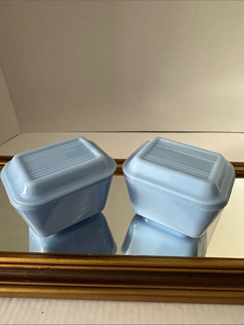Vintage Rare Delphite Blue Pyrex Refrigerator Storage Containers